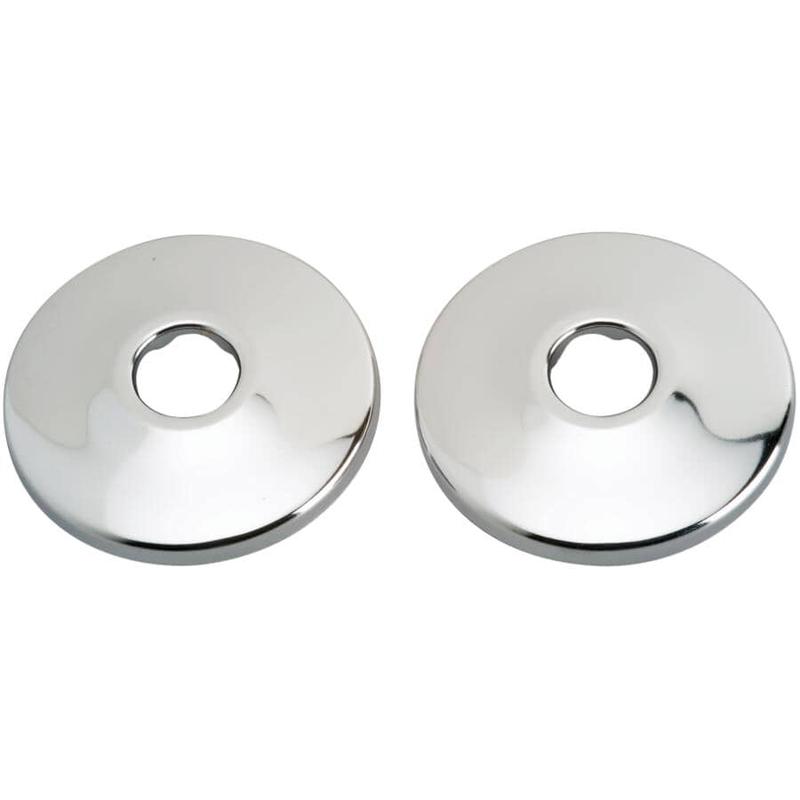 1/2\'\' Copper or 3/8\" IPS Pipe Flanges - Chrome Plated Steel, 2 Pack