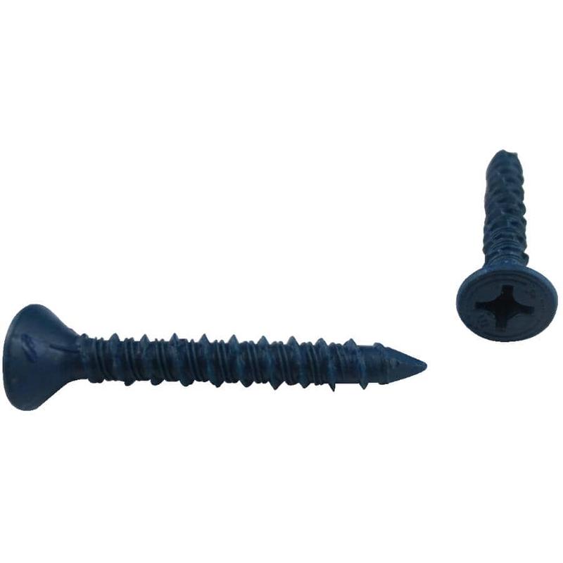 1/4\" x 1-3/4\" Star Concrete Screws with Bit - 10 Pack