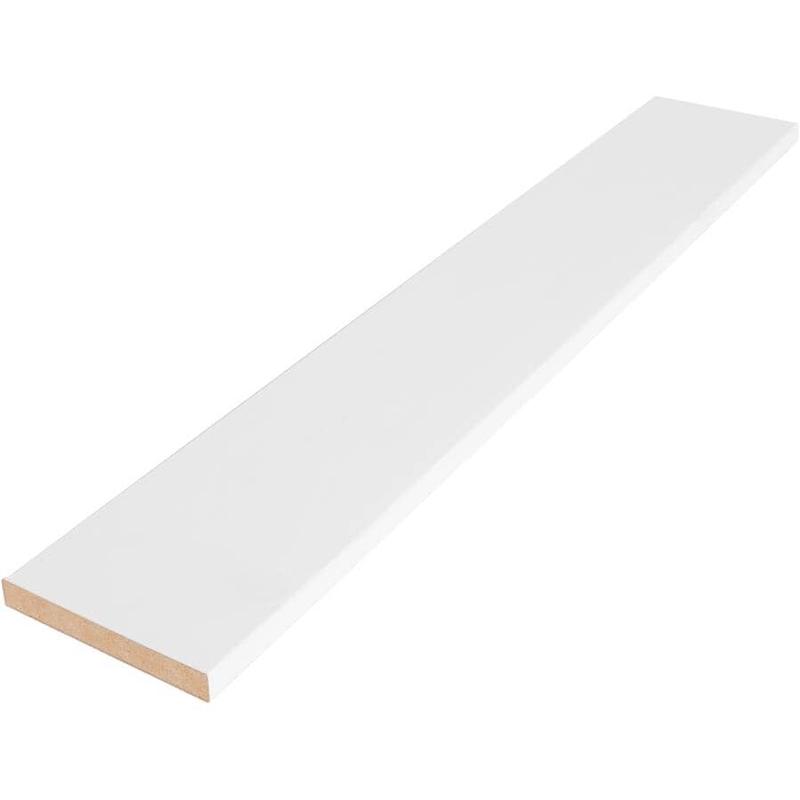 1/2\" x 3-7/8\" x 8\' \"M\" Collection Medium Density Fibreboard Primed Eased One Edge Baseboard Moulding