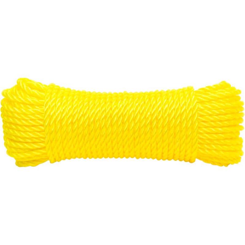 1/4\" x 100\' Yellow Polypropylene Twisted Rope