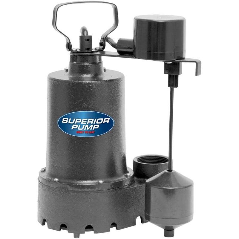1/3 HP Submersible Cast Iron Sump Pump - with Vertical Float Switch