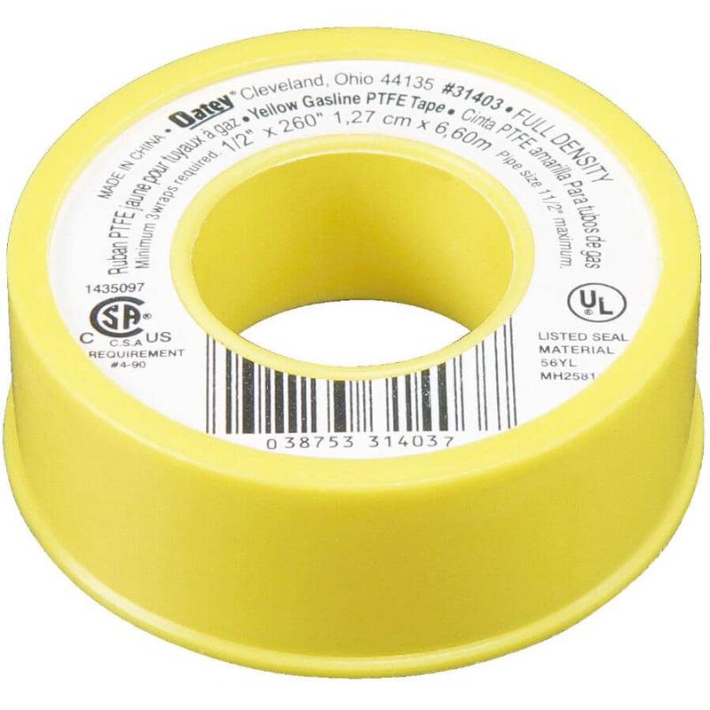 1/2\" x 260\" Yellow Gasline Pipe Thread Tape