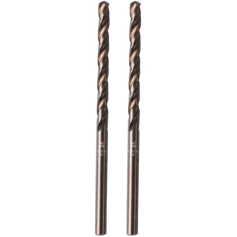 1/8\" Cobalt Drill Bits - 3 Flute, 2 Pack