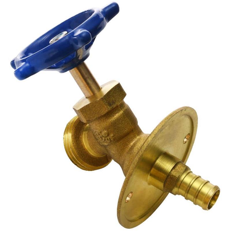 1/2\" PEX x 3/4\" Male Garden Hose Thread Bibb Sillcock Valve - with Flange