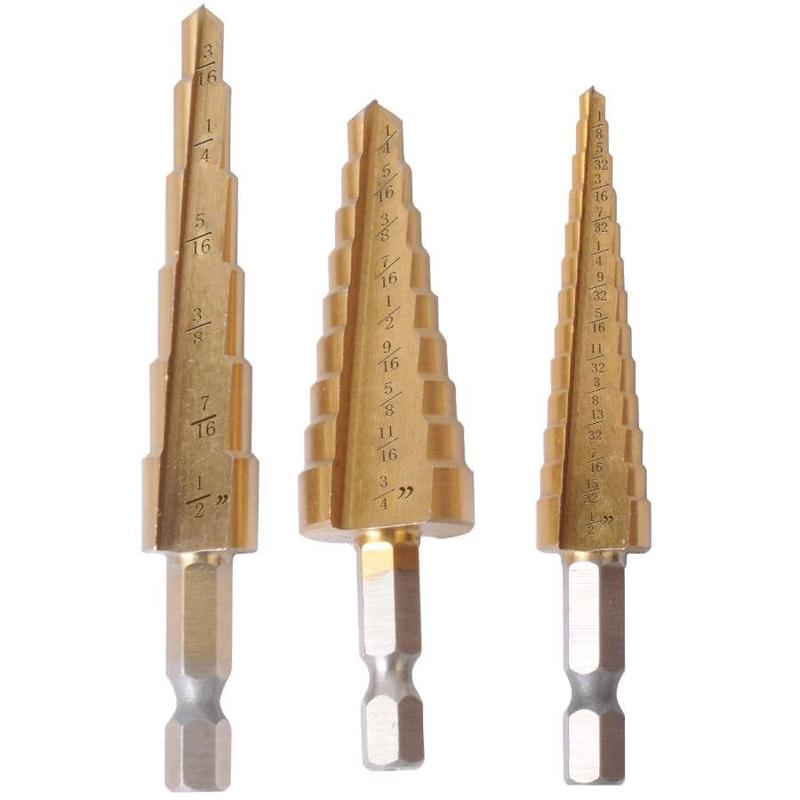 1/4\" Step Drill Bit Set - 3 Piece