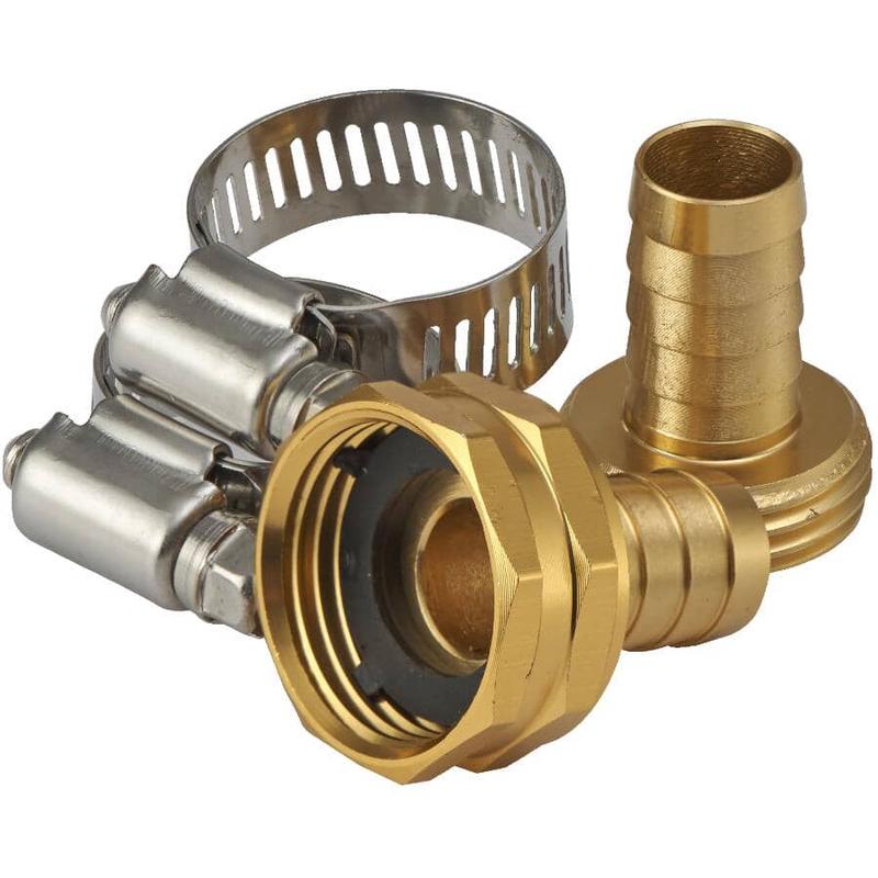 1/2\" x 3/4\" x 1/2\" Aluminum Hose Couplings, with Stainless Steel Clamps