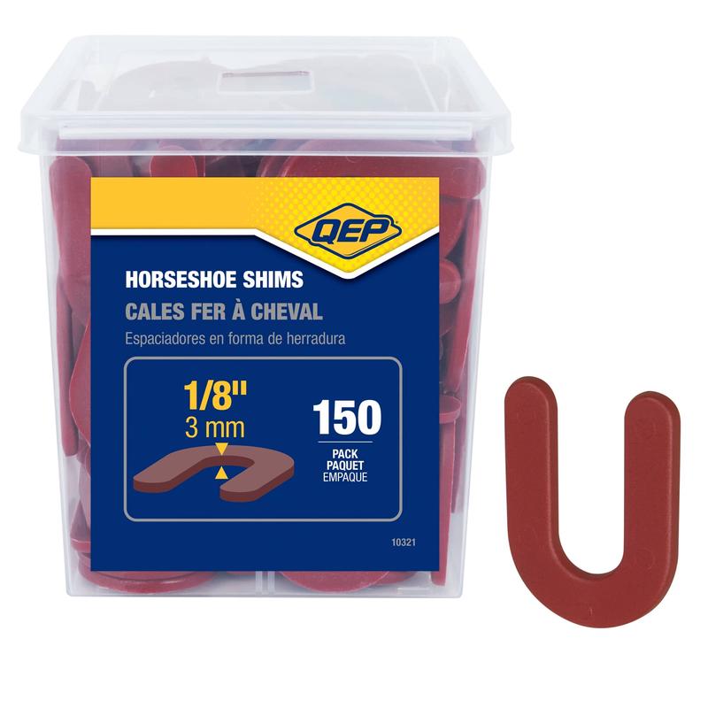 1/8\" Horseshoe Shim Tile Spacers - Red, 150 Pack