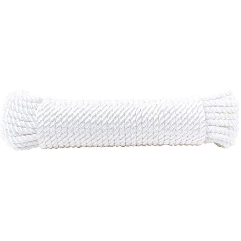1/4\" x 50\' White Twist Nylon Rope