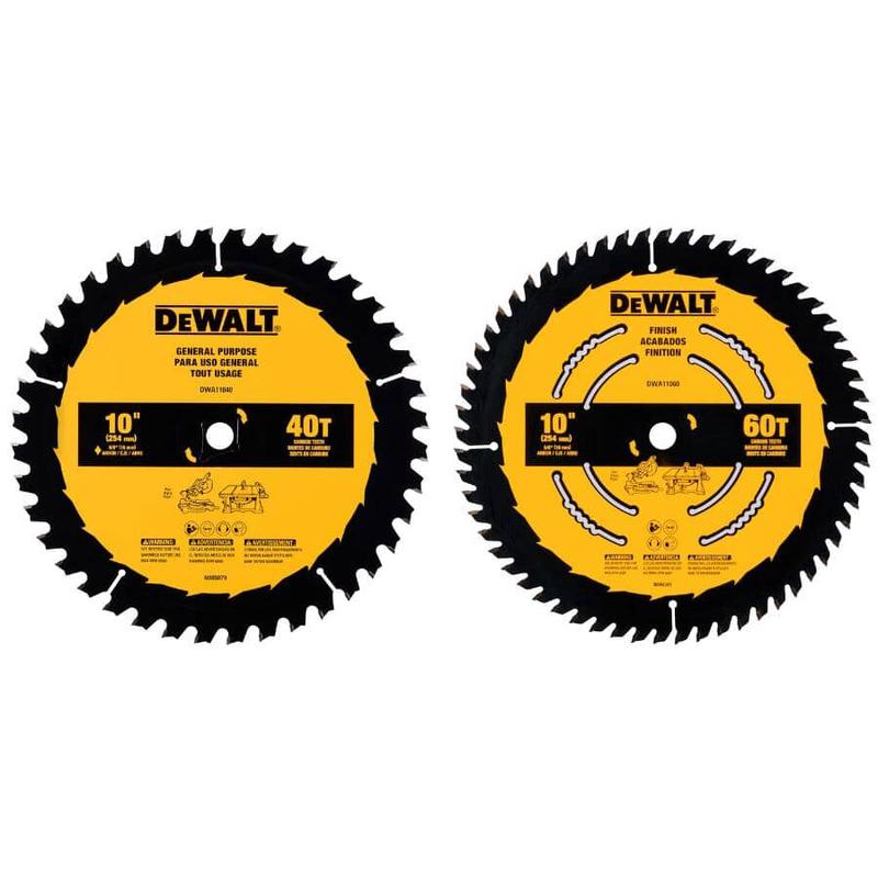 10\" Circular Saw Blade Set - 40 Tooth & 60 Tooth, 2 Pack