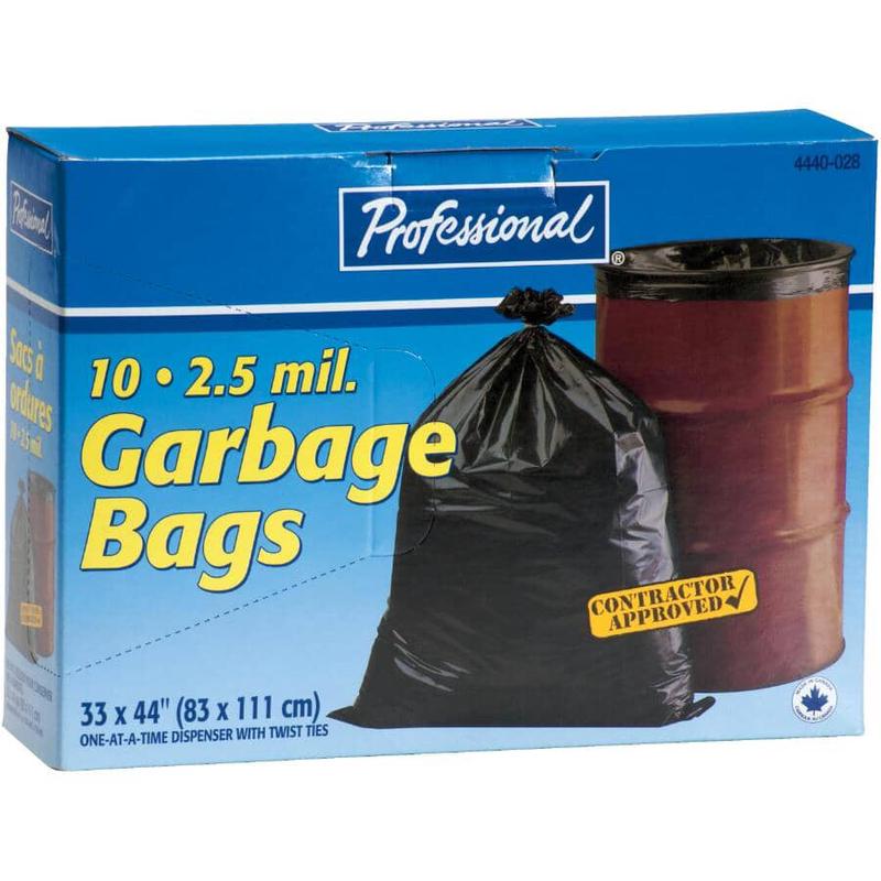 10 Pack 33\" x 44\" Black Contractor Garbage Bags