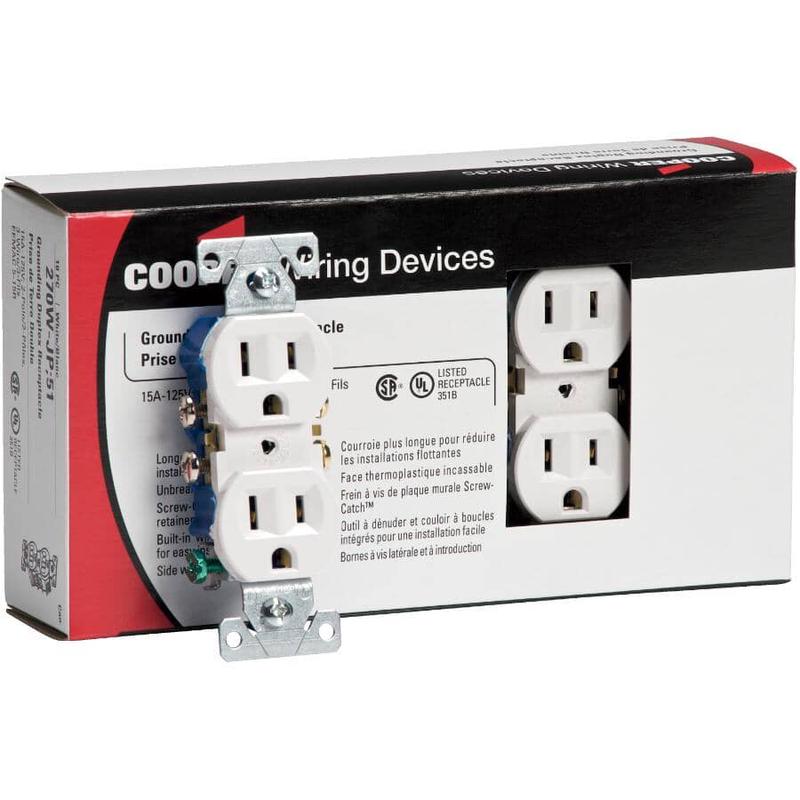 10 Pack 15 Amp White Duplex Receptacles