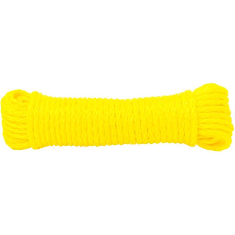 1/4\" x 50\' Yellow Hollow Core Polypropylene Rope