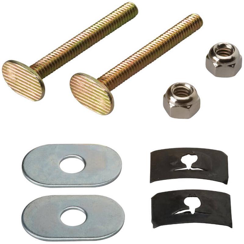 1/4\" x 2-1/4\" Brass Plated Toilet Bolt Set