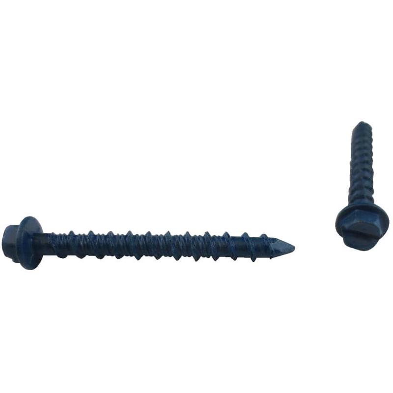 10 Pack 3/16\" x 1-3/4\" Hex Head Concrete Screws, with Drill Bit