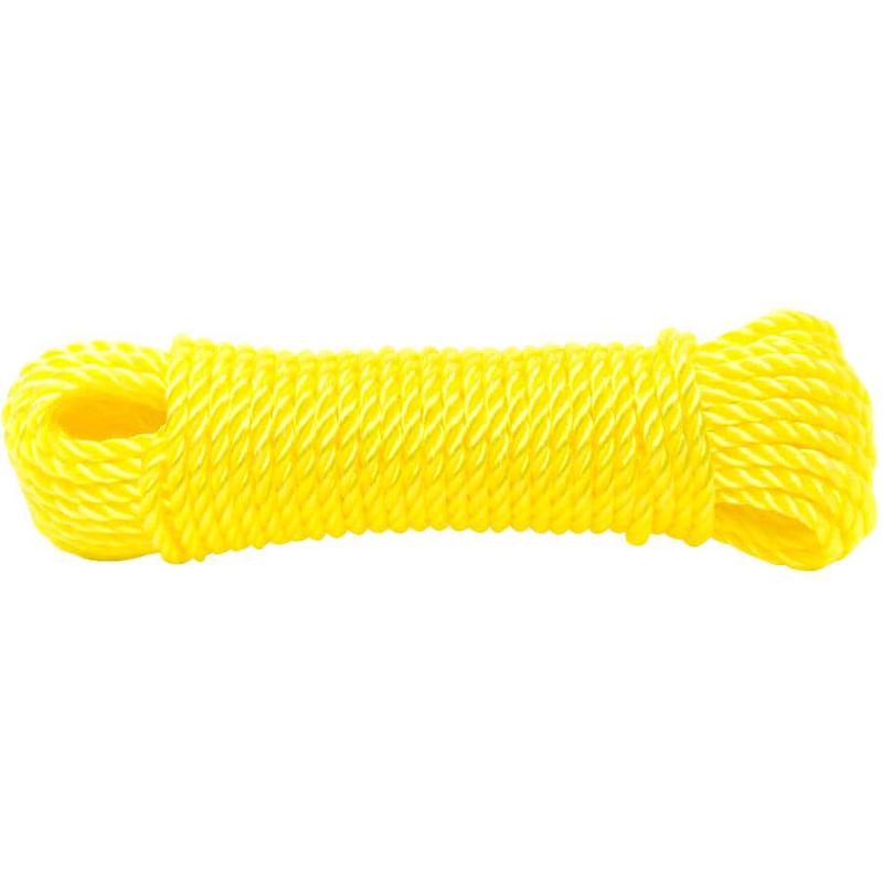 1/4\" x 50\' Yellow Twisted Polypropylene Rope