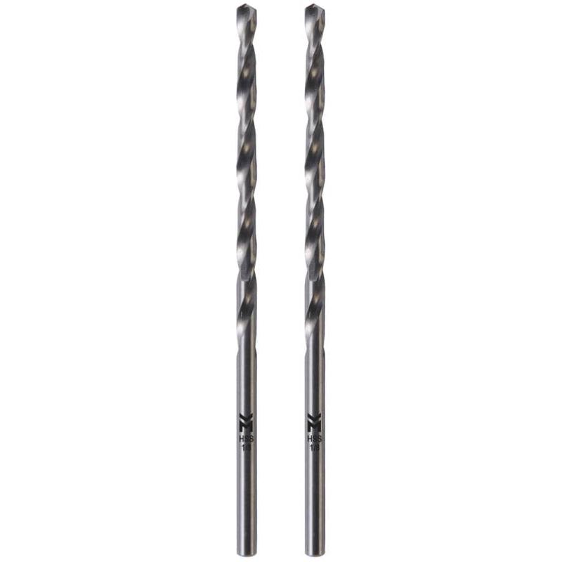 1/8\" High Speed Steel Drill Bits - Silver, 2 Pack