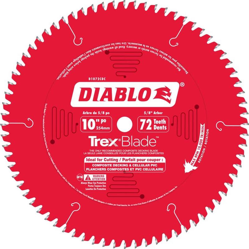 10\" 72 Tooth Carbide Composite Deck Circular Saw Blade