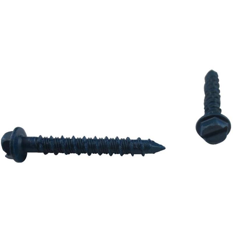 10 Pack 1/4\" x 1-3/4\" Hex Head Concrete Screws, with Drill Bit