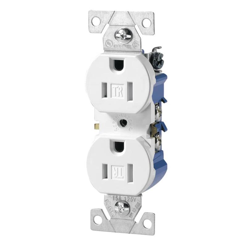 10 Pack 15 Amp White Tamper Resistant Duplex Receptacles