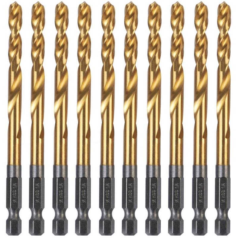 1/4\" Titanium Drill Bit - 7 Edge, 10 Pack