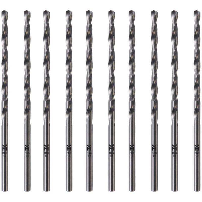 1/8\" High Speed Steel Drill Bits - Silver, 10 Pack
