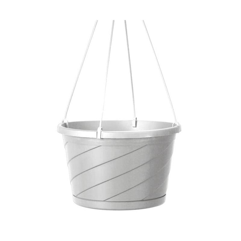 10\" White Hanging Basket Planter